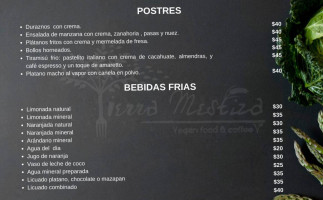 Vegano Tierra Mestiza menu