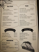 Szeparé Kávézó és Étterem menu