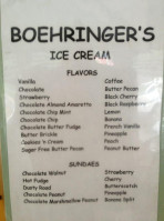 Boehringer's Drive-in menu