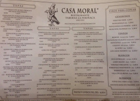 Casa Moral menu