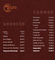 Merendero San Jaime menu