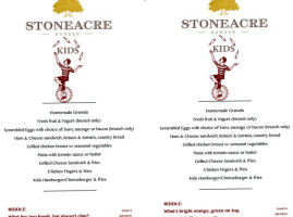 Stoneacre Brasserie menu