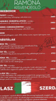 Ramóna Étterem menu