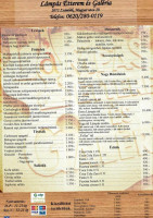 Lámpás Étterem menu