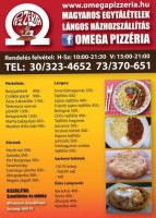 Omega Pizzéria menu