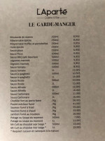 L'Aparté  menu