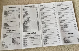 Mega Sushi menu