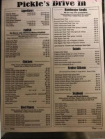 Pickle's Drive-in menu