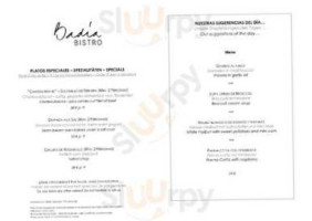 Bistro Badia menu