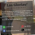 Las Glorias menu