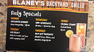 Blaney's Backyard Grille menu