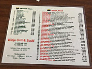 ninja grill & sushi menu