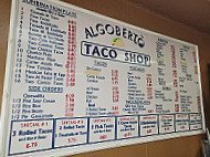 Algoberto's Taco Shop menu