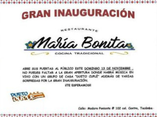 María Bonita/cocina Tradicional/