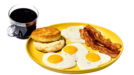 Combo De Plato De Desayuno De 3 Huevos