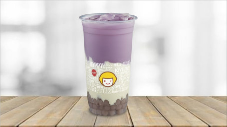 D6. Ube Mike Tea With Taro Puff And Boba