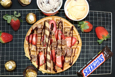 Ferrero Rocher Waffle With Ice Cream