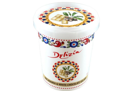 Delizia Macadamia White Chocolate Gelato 500Ml