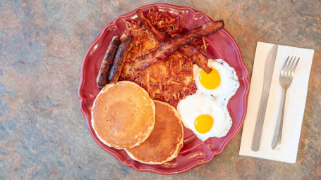All American Breakfast With Pancakes