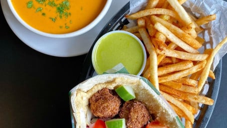 Falafel Sandwich Soup Combo (V)