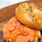 Bagel With Plain Cream Cheese Fresh Sliced Nova Lox