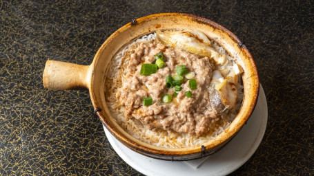 10. Salted Fish W/ Pork Patty Xián Yú Ròu Bǐng Bāo Zǐ Fàn