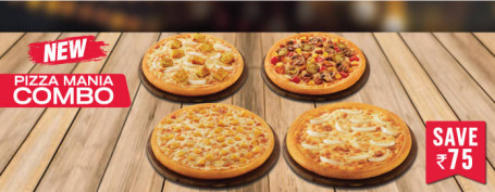 Comida Para 4: Combo De Fiesta Veg Pizza Mania
