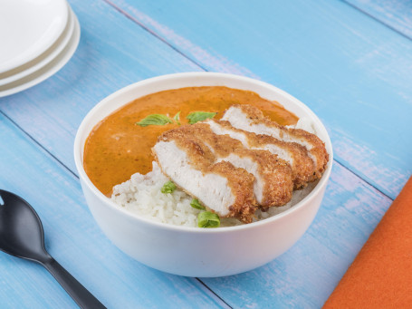 Katsu Chicken Thai Red Curry With Sticky Scallion Rice