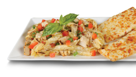 Penne Pollo Rustico Pasta: Pasta Personal Garlic Bread