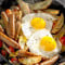 Sausage And Eggs With Potato Wedges