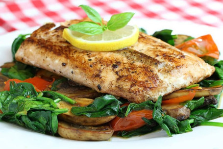 Keto Grilled Fish With Sauted Veg And Mushroom