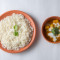 Matar Paneer Chawal With Onion Salad