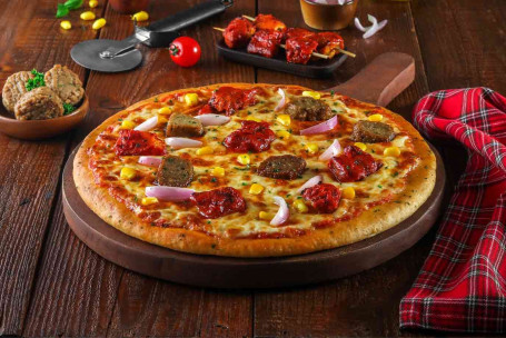 Pizza De Pollo Con Barbacoa Y Albóndigas [Medium]