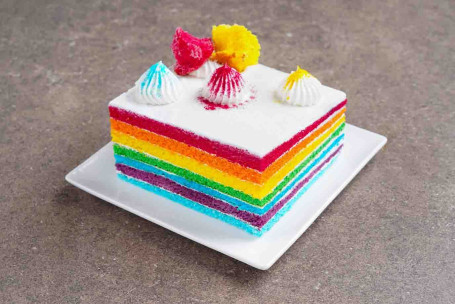 Kids Special Rainbow Cake (Half Kg) (Eggless)