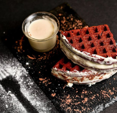 Red Velvet Milky Bar Waffle Sandwich