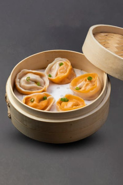 Paneer Schezwan Momos Al Vapor Con Momo Chutney