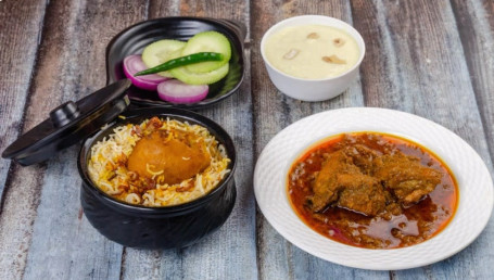 Aloo Biryani Chicken Kasha Firni Salad Combo