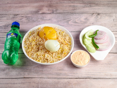 Egg Biryani Choice Of Beverage [250Ml] Raita Salad Combo