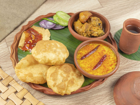 Luchi, Cholar Dal, Chicken Combo