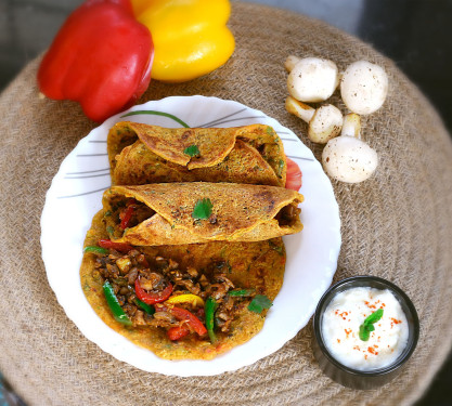 Mushroom Masala Stuffed Oats Chilla