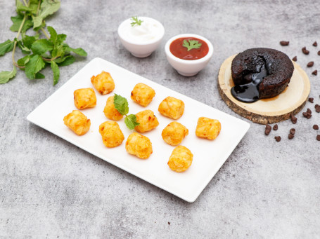 Chilli Garlic Potato Bites Choco Lava Cake