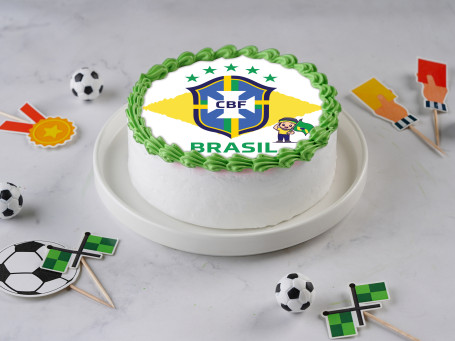 Brasil Team Theme Photo Cake