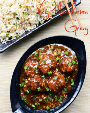 Fried Rice-Manchurian With Schezwan Sauce