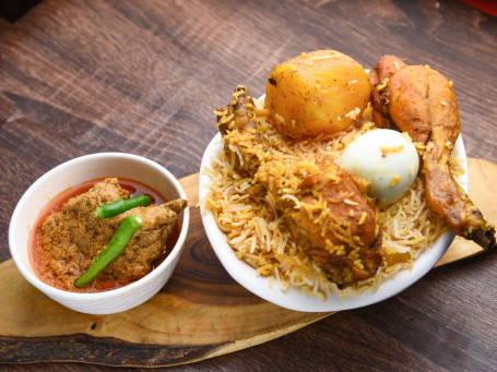 Chicken Biryani With Mutton Chaap (Salad)