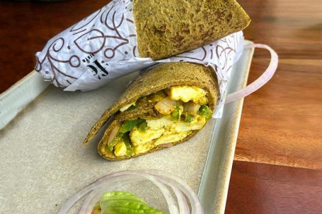 Grilled Paneer Tikka Wrap In Millet Turmeric Roti