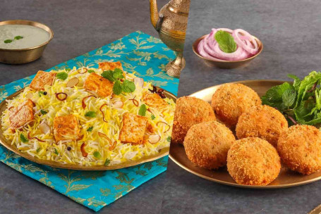 Paneer Biryani (Zaikedaar Paneer, 2-3 Porciones) Dahi Labneh Kebab [2-3 Porciones]