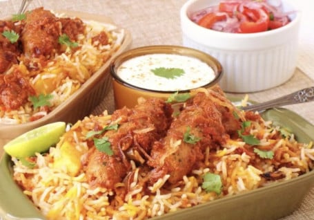 Veg/Chicken/Mutton Seekh Kabab Biryani (1Kg Container, Serves Two)