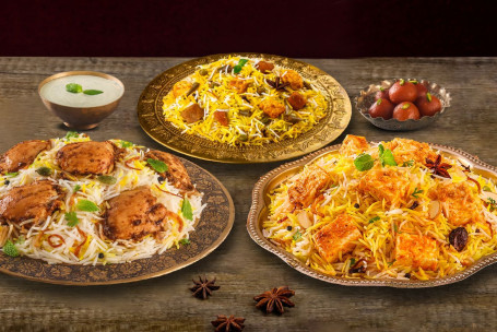 Royal 2 Veg 1-2 No Veg Biryani Combo Porciones -3-4)