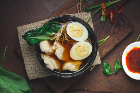 Chicken Egg Clear Soup With Raman Noodles