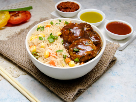 Veg Fried Rice Veg Manchurian Bowl Combo